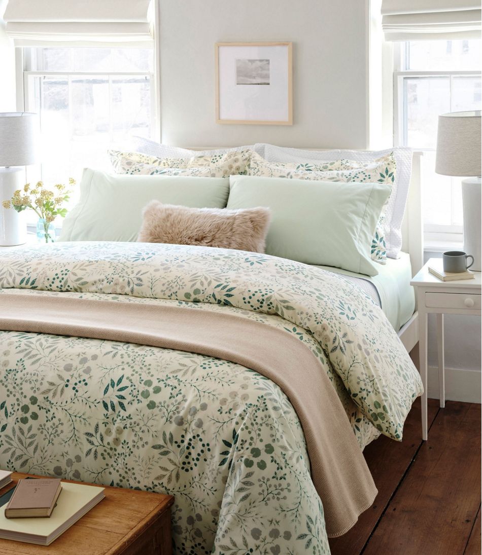 L.L.Bean280-Thread-Count Pima Cotton Percale Comforter Cover Collection, Print