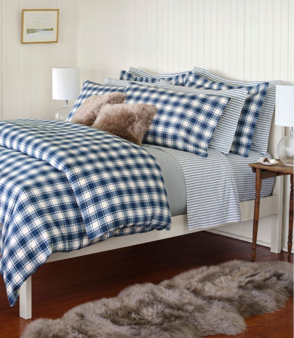 L.L.BeanUltrasoft Comfort Flannel Comforter Cover Collection, Check