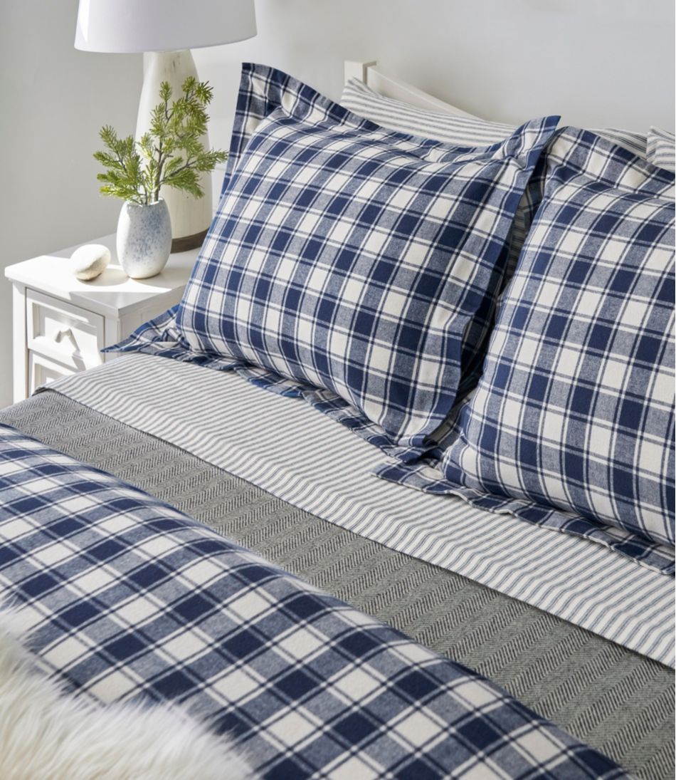 L.L.BeanUltrasoft Comfort Flannel Comforter Cover Collection, Check