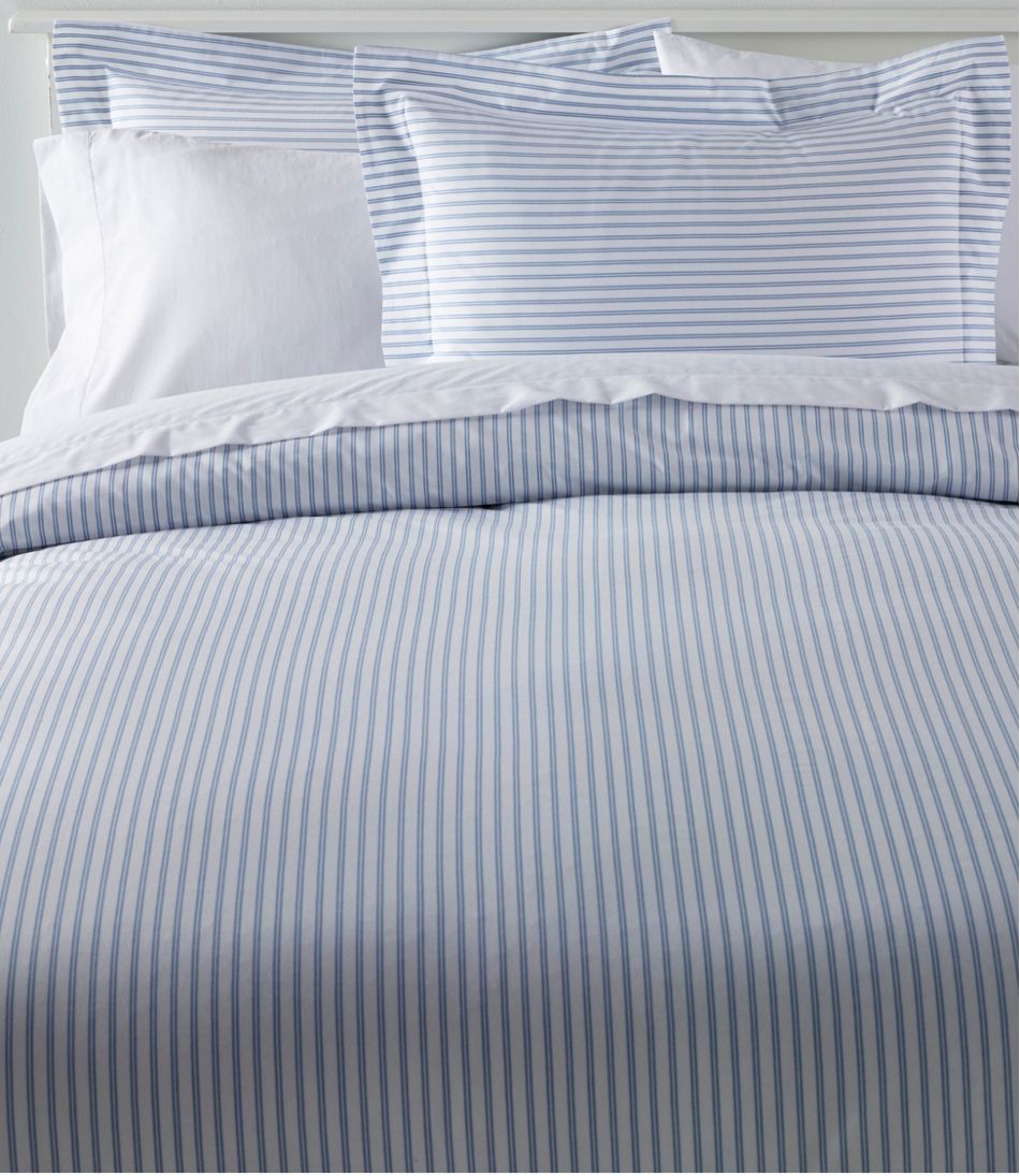 L.L.BeanPremium Egyptian Percale Comforter Cover Collection, Stripe