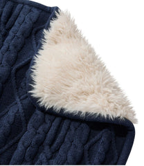 L.L.Bean1912 Heritage Knit Faux Fur Throw, Cable