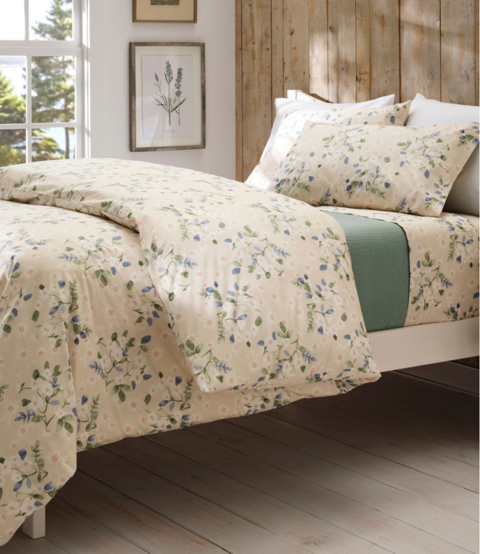 L.L.BeanPremium Egyptian Percale Comforter Cover Collection, Daisy