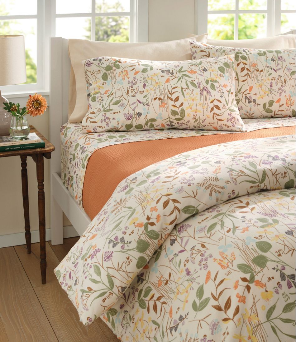 L.L.BeanBirch Floral Flannel Comforter Cover Collection