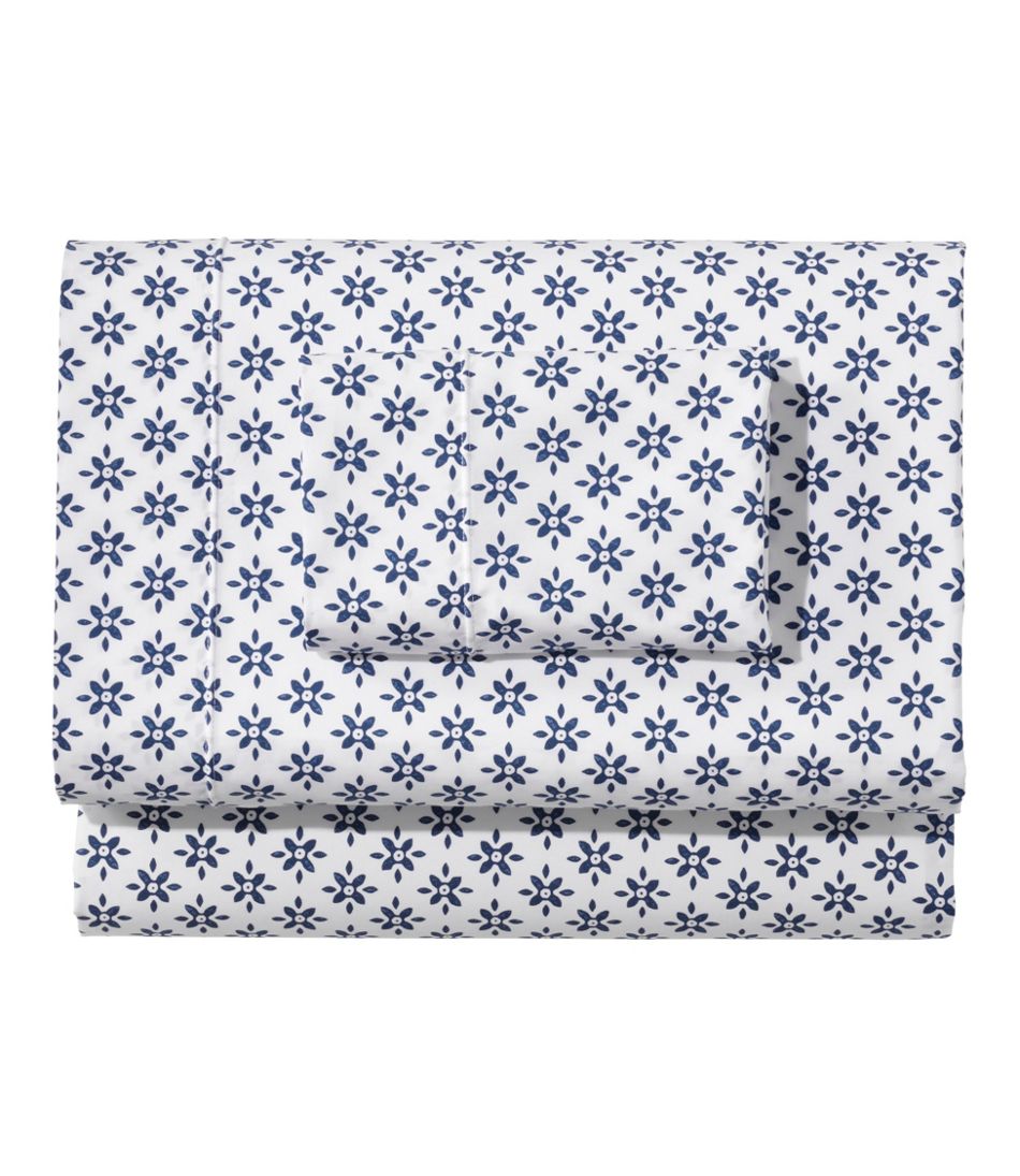 L.L.BeanSunwashed Percale Sheet Collection, Block Floral Print