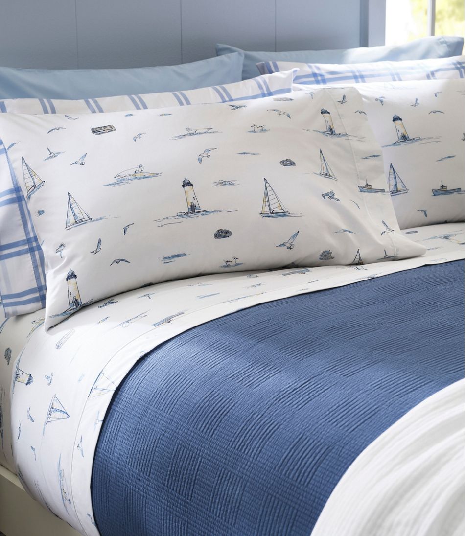 L.L.BeanNautical Boats Percale Sheet Collection