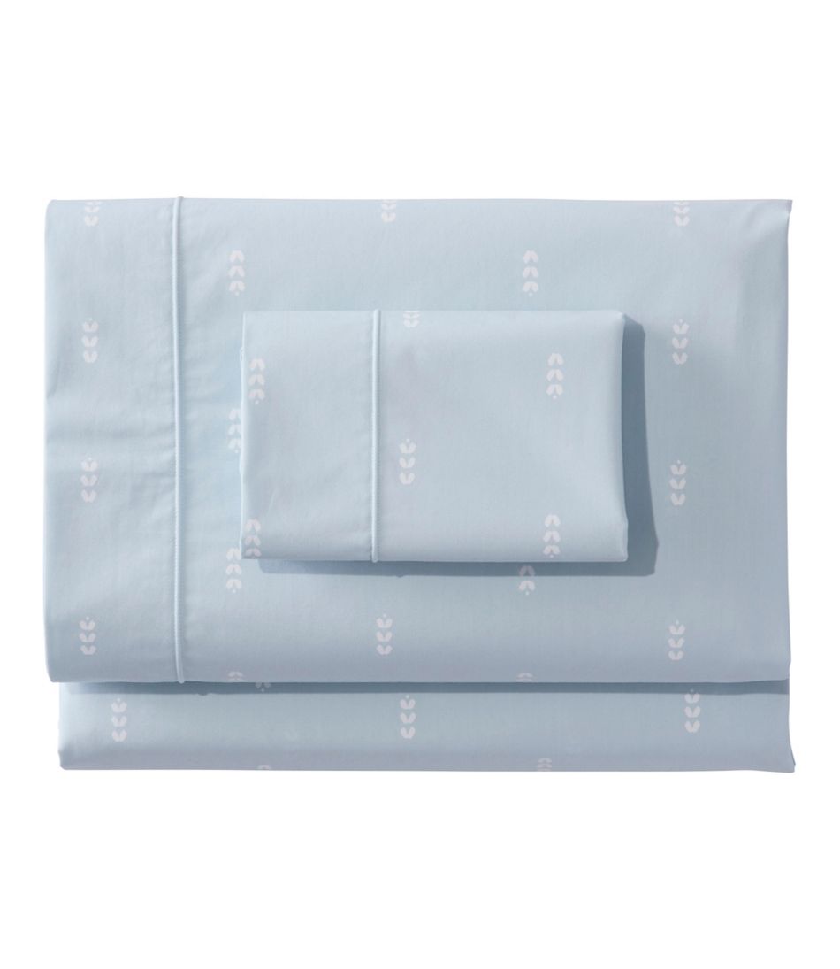L.L.BeanSunwashed Percale Sheet Collection, Stamped Leaf Print