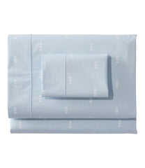 L.L.BeanSunwashed Percale Sheet Collection, Stamped Leaf Print