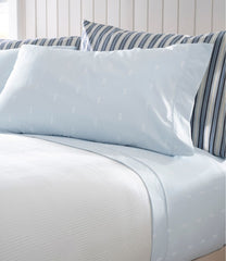 L.L.BeanSunwashed Percale Sheet Collection, Stamped Leaf Print