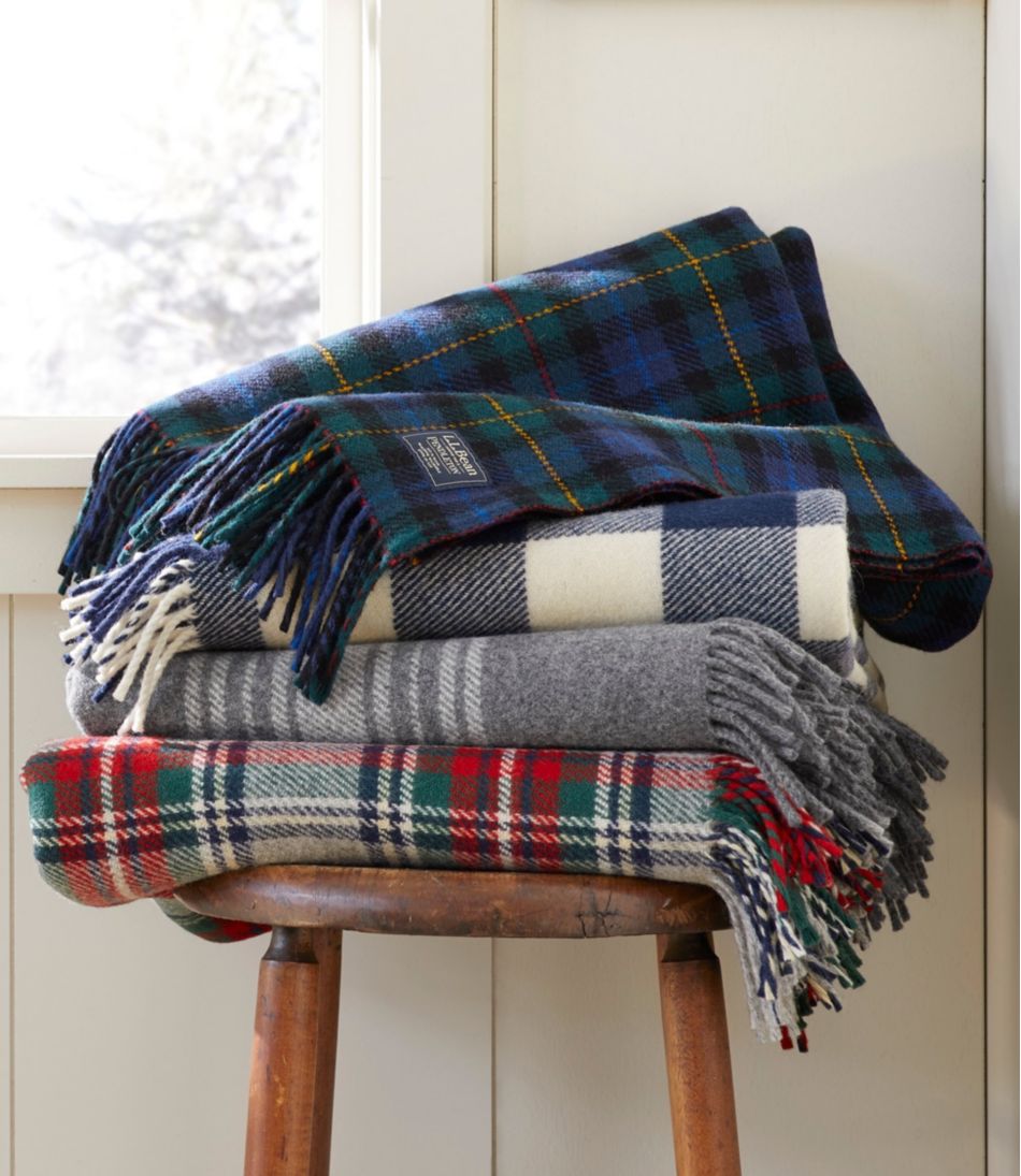 L.L.BeanWashable Wool Throw, Striped