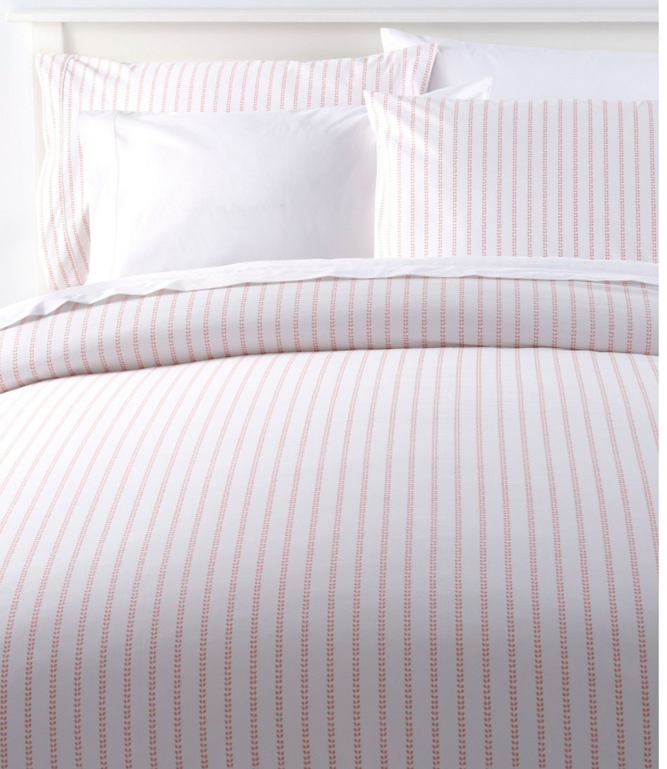 L.L.BeanSunwashed Percale Comforter Cover, Stripe Leaf