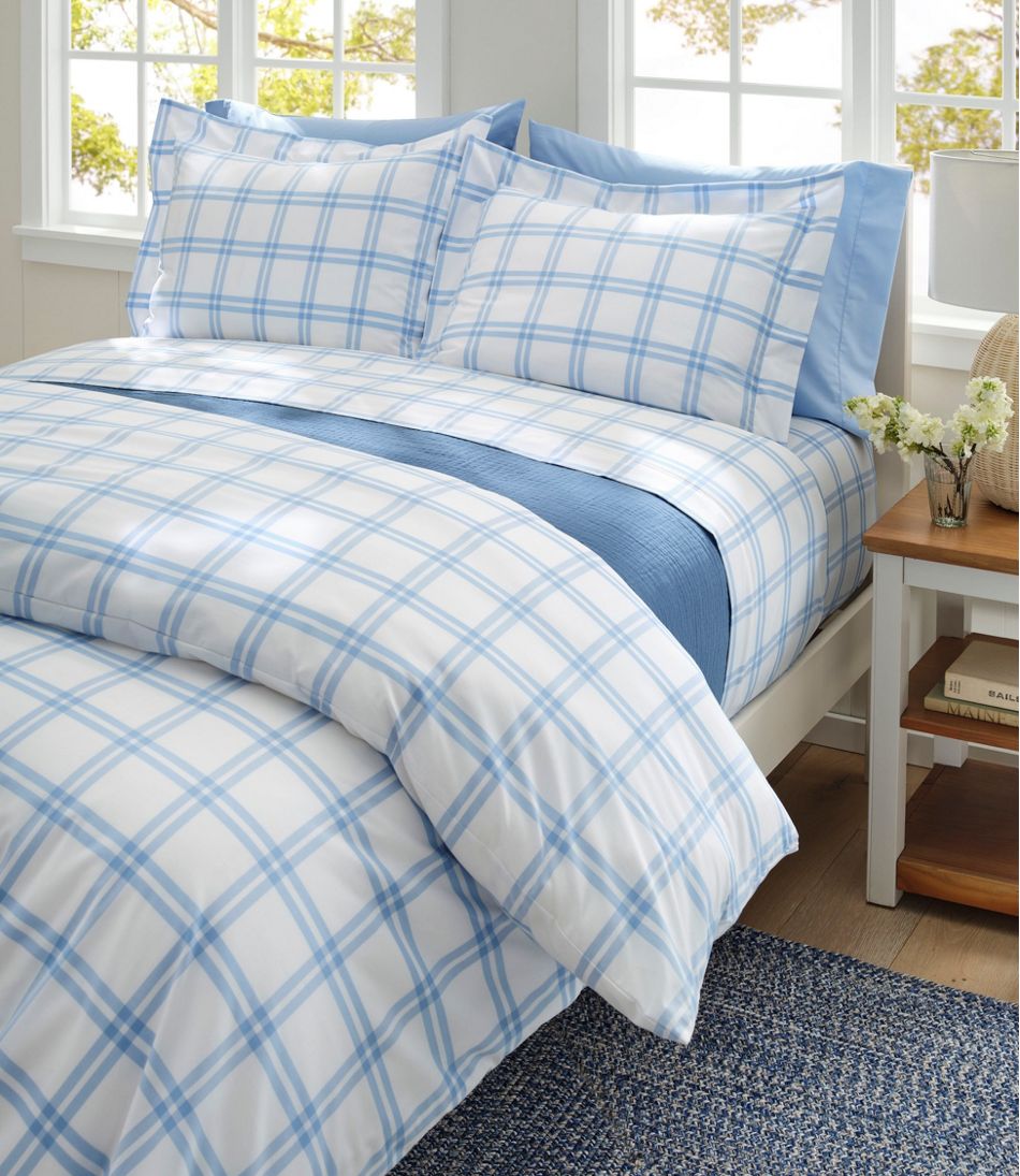L.L.Bean280-Thread-Count Pima Cotton Percale Comforter Cover Collection, Windowpane