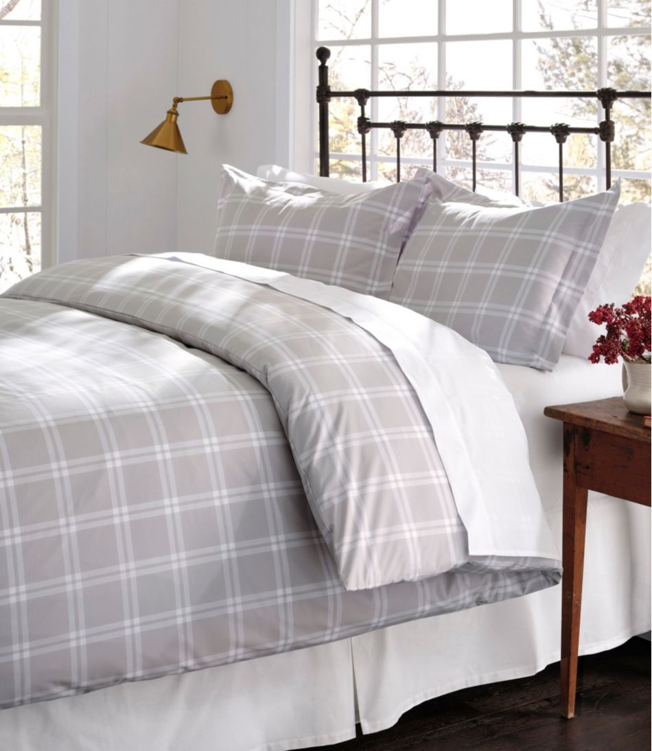 L.L.Bean280-Thread-Count Pima Cotton Percale Comforter Cover Collection, Windowpane