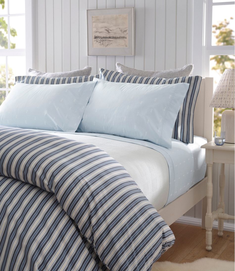 L.L.BeanSunwashed Percale Comforter Cover, Stripe