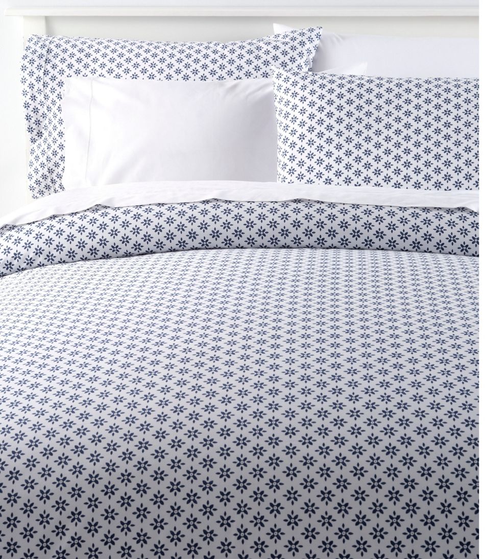 L.L.BeanSunwashed Percale Comforter Cover, Block Floral Print
