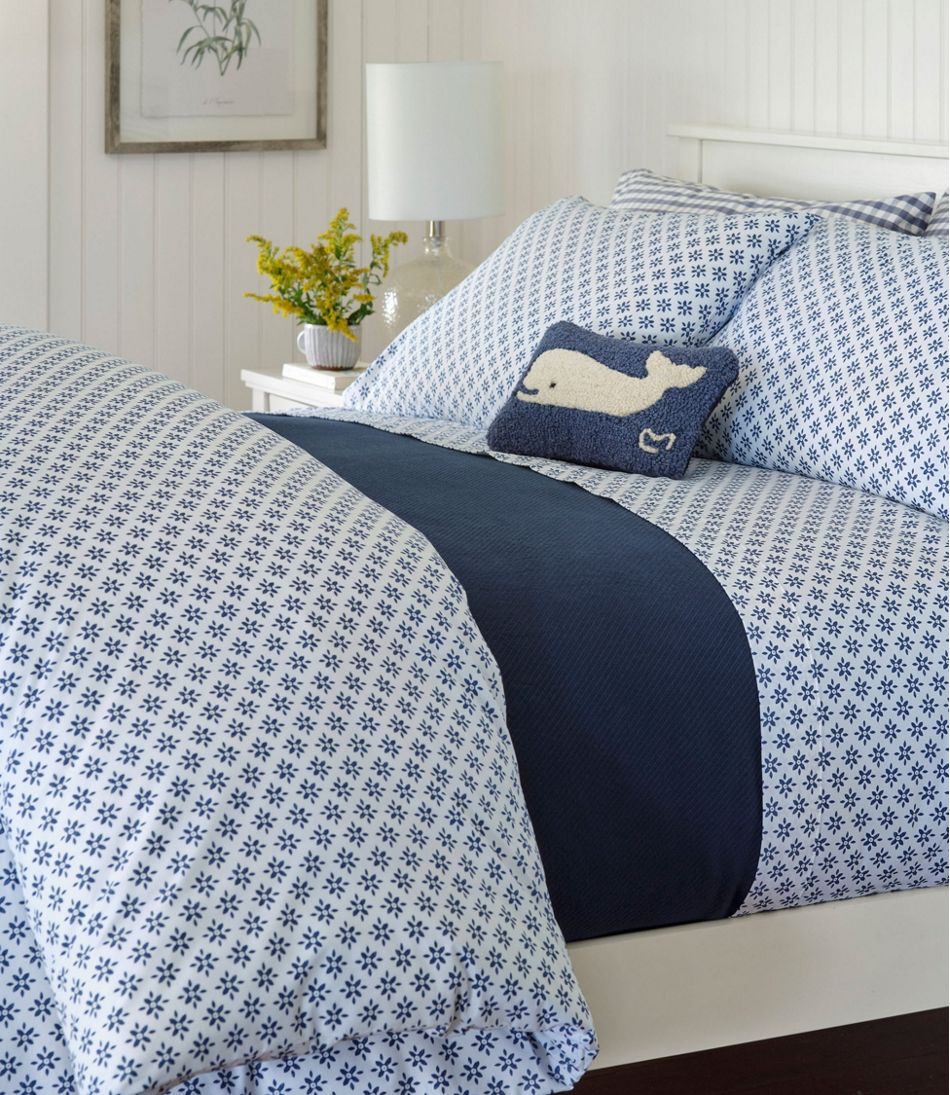 L.L.BeanSunwashed Percale Comforter Cover, Block Floral Print