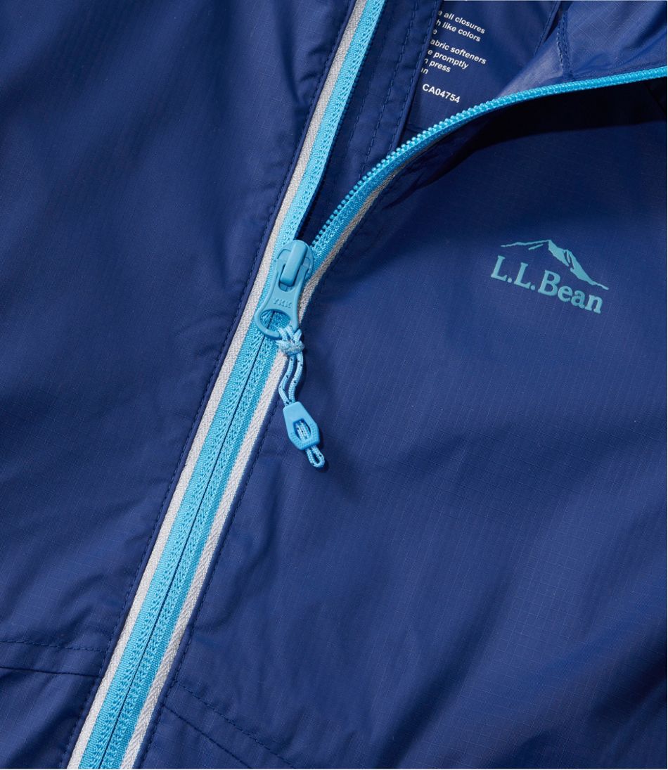 L.L.BeanKids' Wind and Rain Jacket, Reflective Zipper