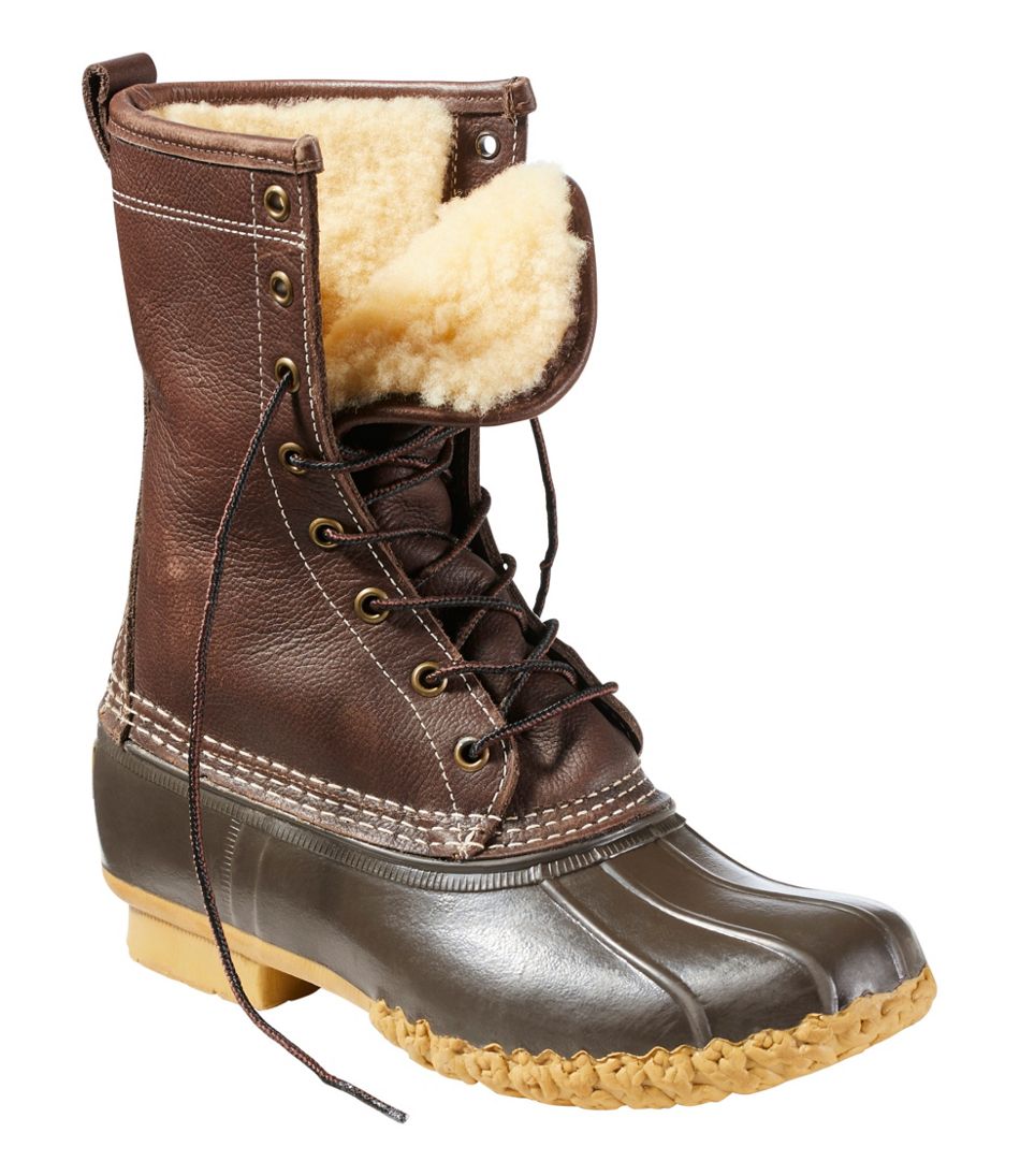 L.L.BeanWomen's Shearling Lined Bean Boots, 10 Inch