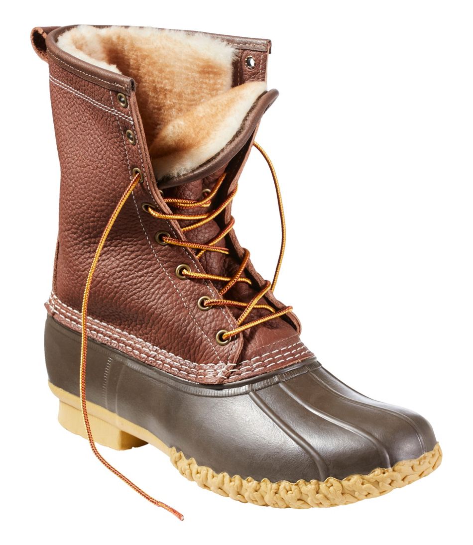 L.L.BeanMen's Bean Boots, 10" Shearling-Lined Tumbled Leather