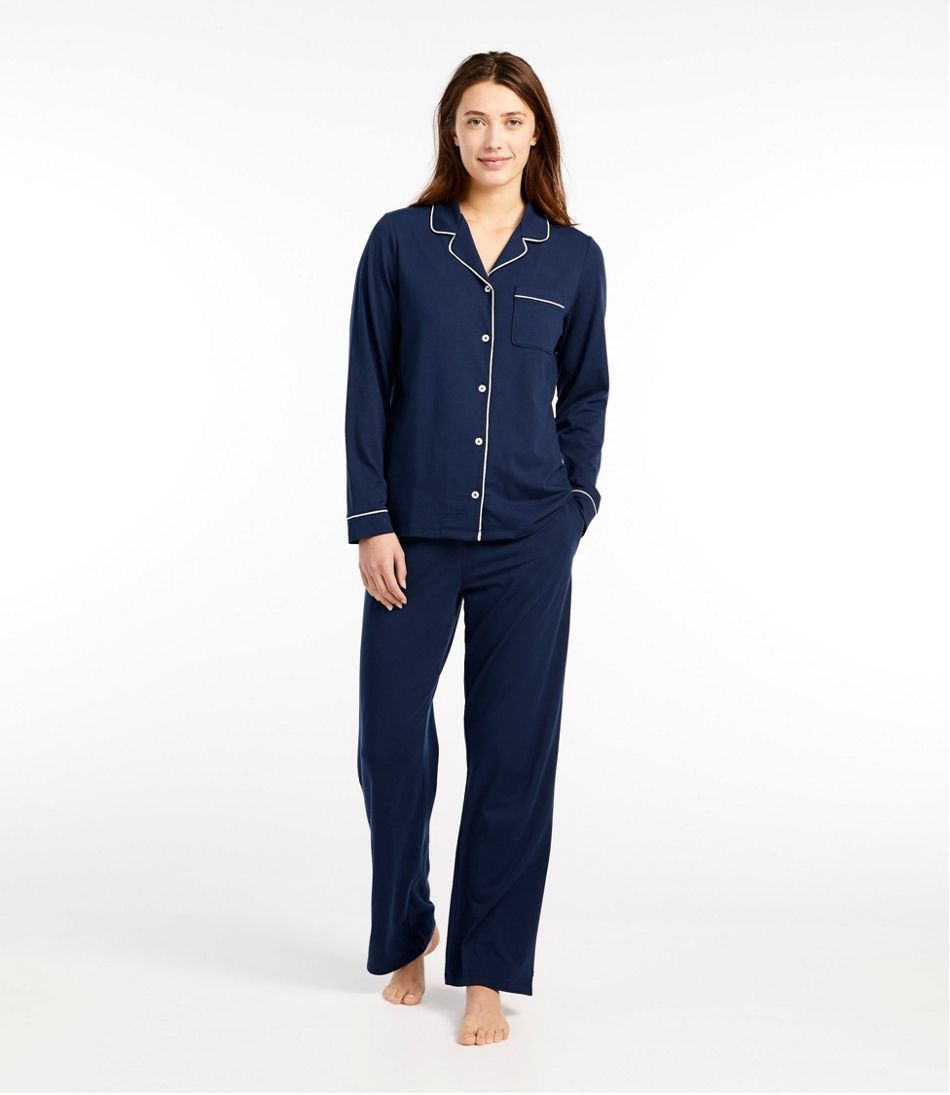 L.L.BeanWomen's Super-Soft Shrink-Free Pajama Set, Button-Front