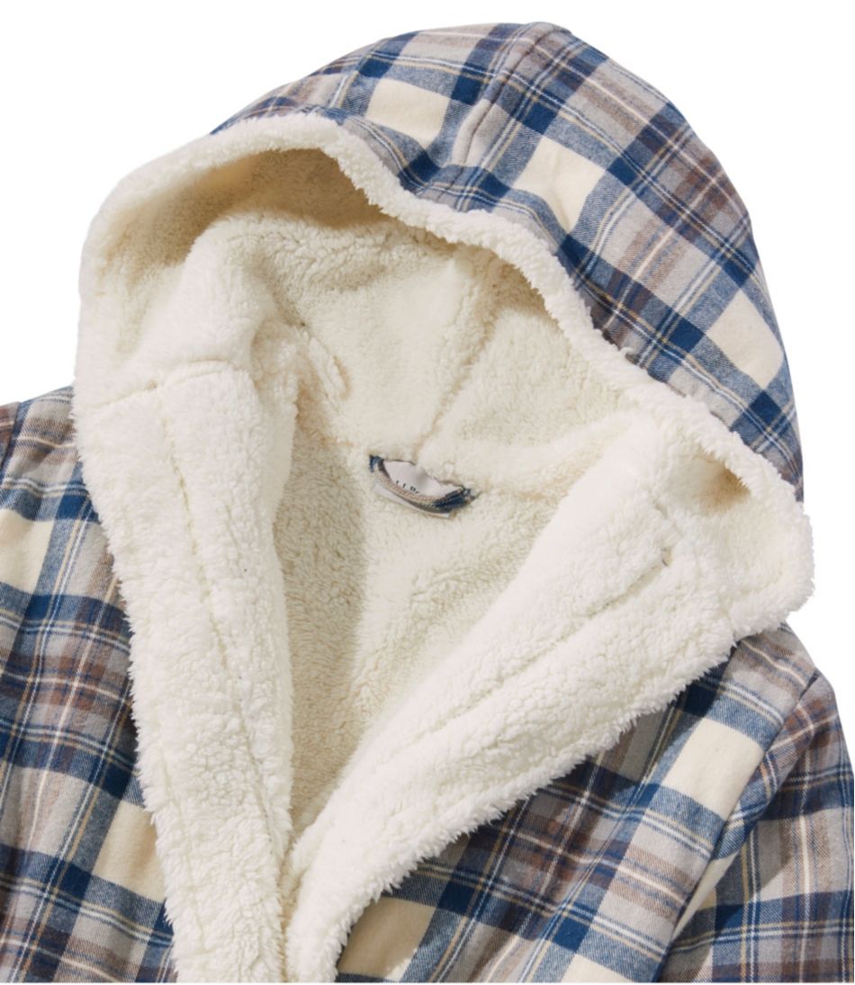 L.L.BeanWomen's Scotch Plaid Flannel Robe, Sherpa-Lined Long