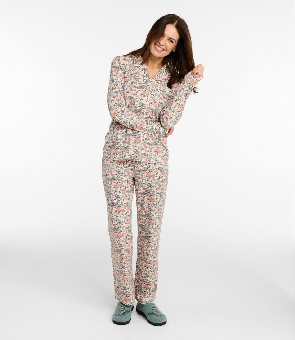 L.L.BeanWomen's Super-Soft Shrink-Free Pajama Set, Button-Front