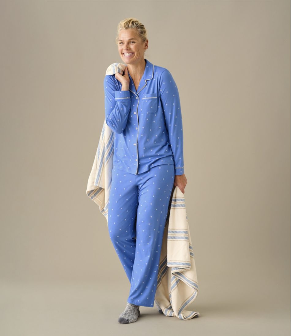L.L.BeanWomen's Super-Soft Shrink-Free Pajama Set, Button-Front