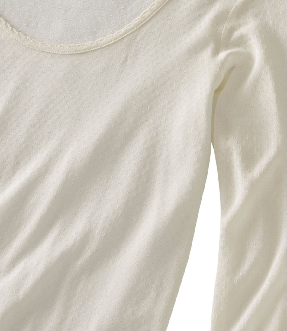 L.L.BeanWomen's Silk Pointelle, Long-Sleeve Scoopneck