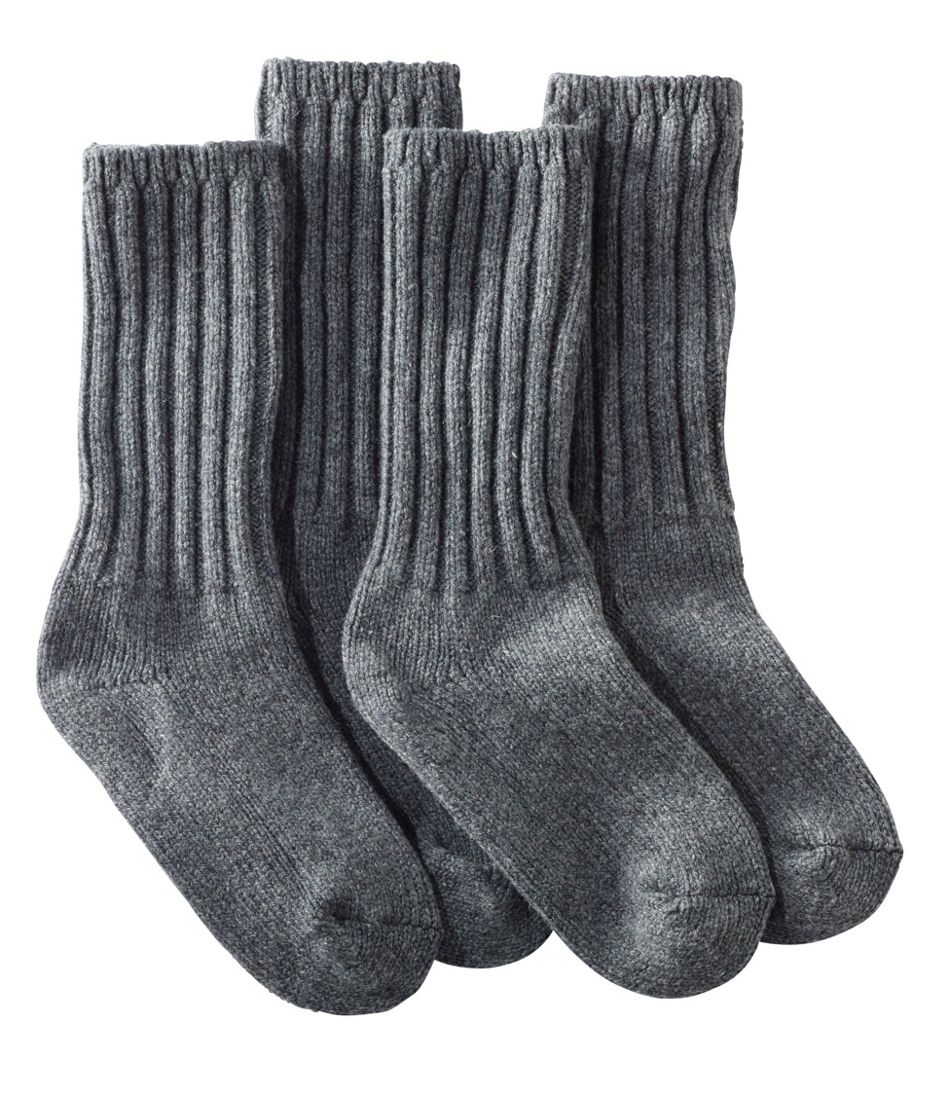 L.L.BeanAdults' Merino Wool Ragg Socks, 10" 2-Pack