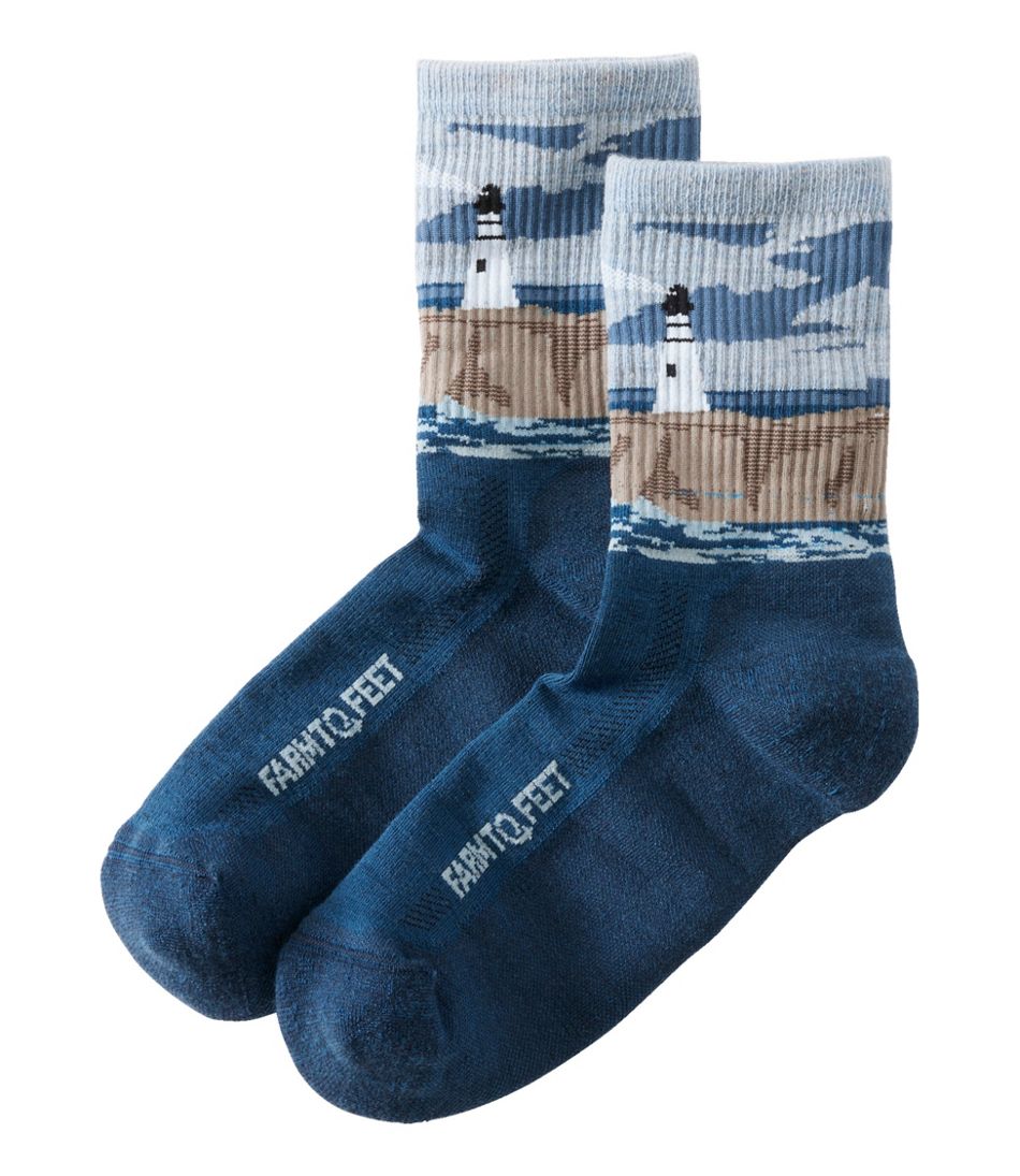 L.L.BeanAdults' Farm to Feet Cape Headlight Lighthouse Light Cushion 3/4 Crew Socks