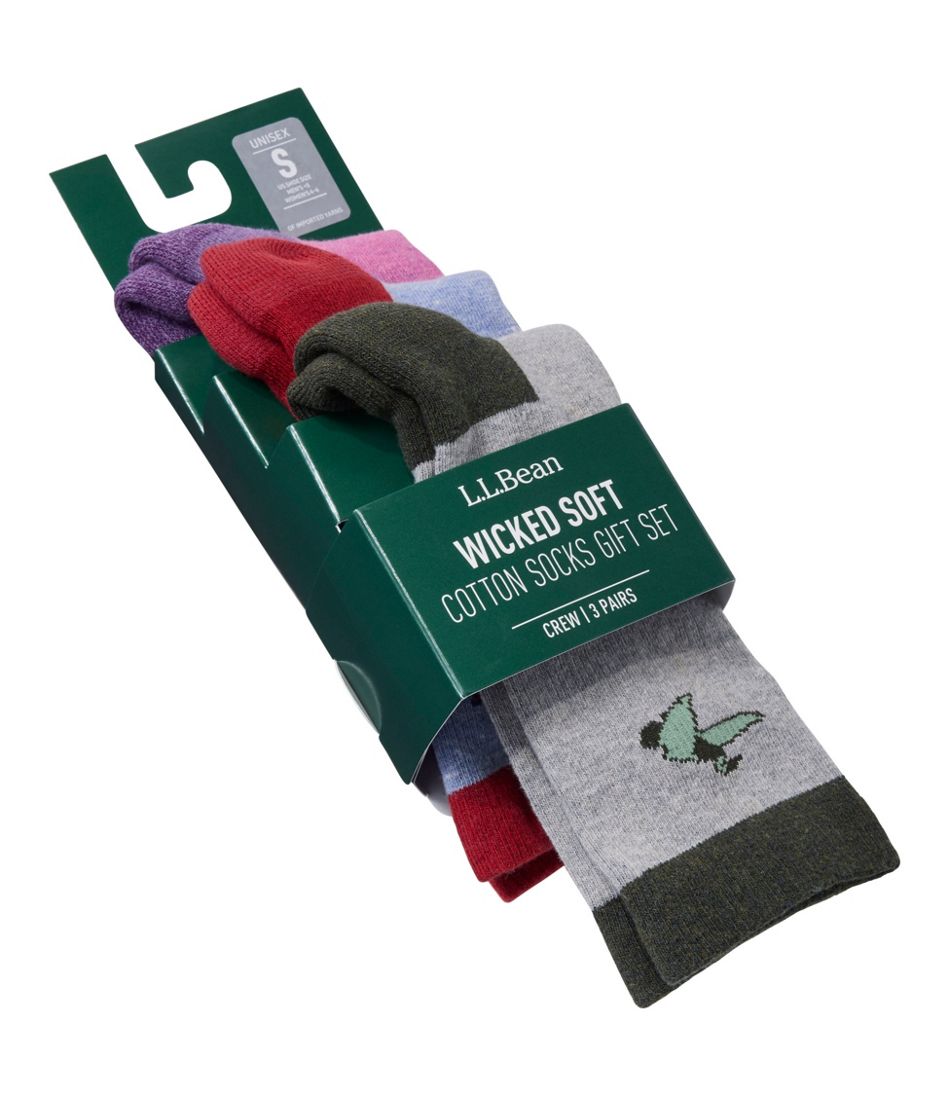 L.L.BeanAdults' Wicked Soft Cotton Socks Animal Gift Set, 3-Pack