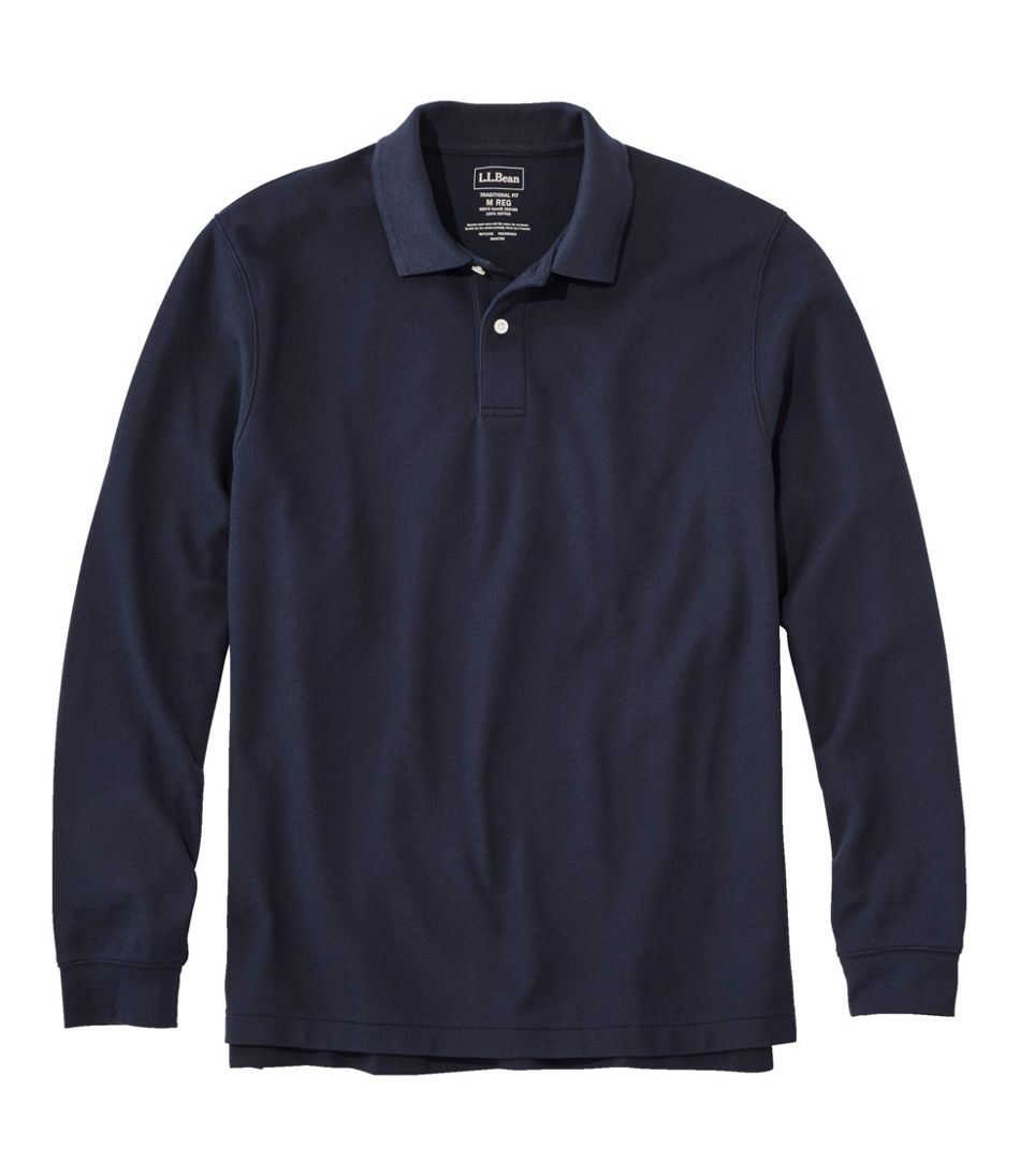 L.L.BeanMen's Premium Double L® Polo, Long-Sleeve Without Pocket