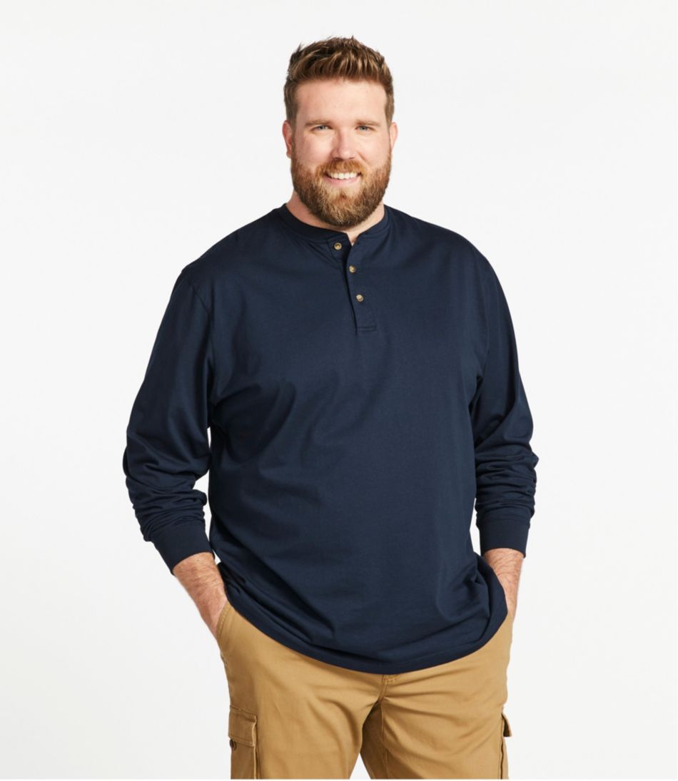 L.L.BeanMen's Carefree Unshrinkable Tee, Traditional Fit, Long-Sleeve Henley