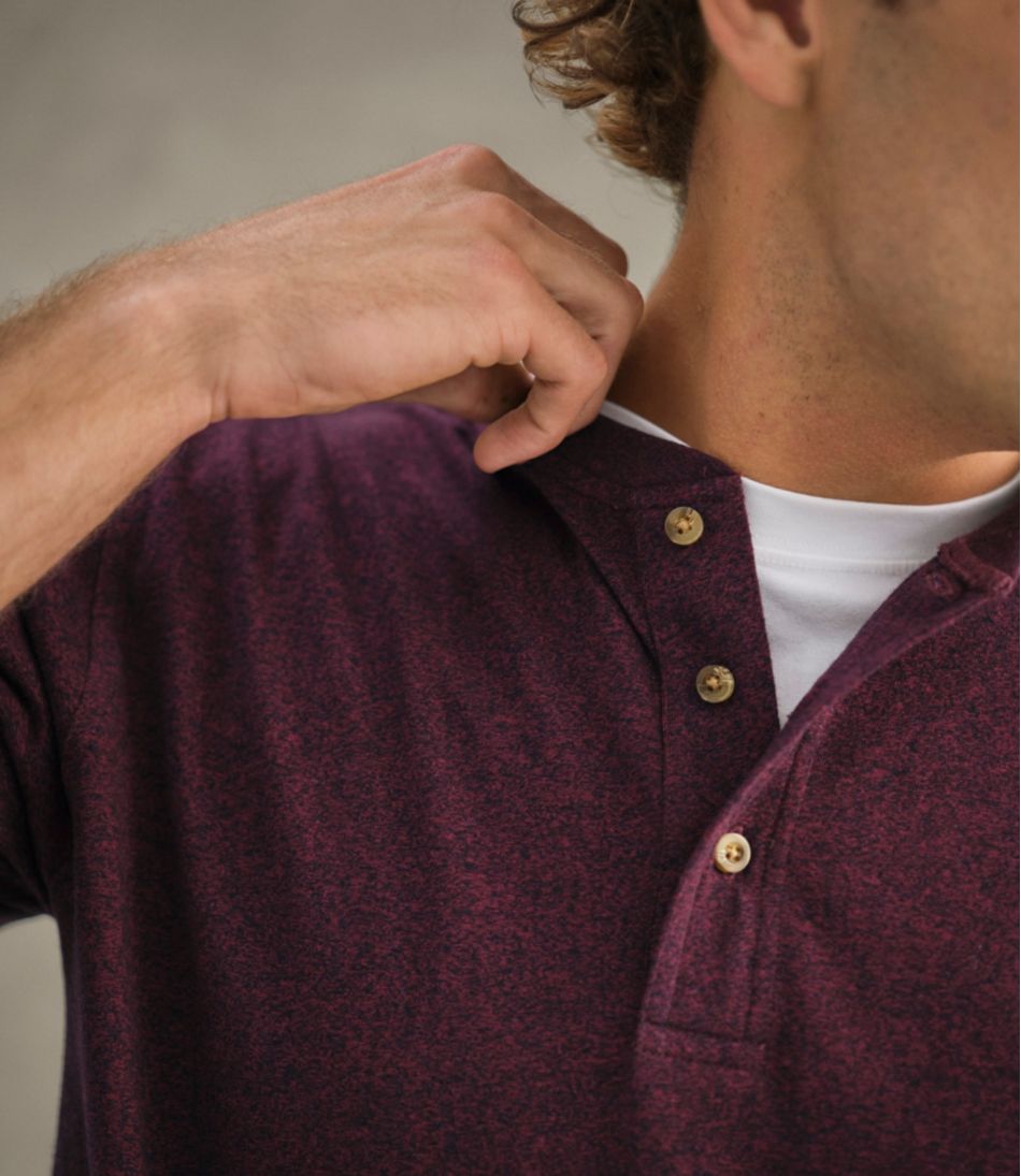 L.L.BeanMen's Carefree Unshrinkable Tee, Traditional Fit, Long-Sleeve Henley