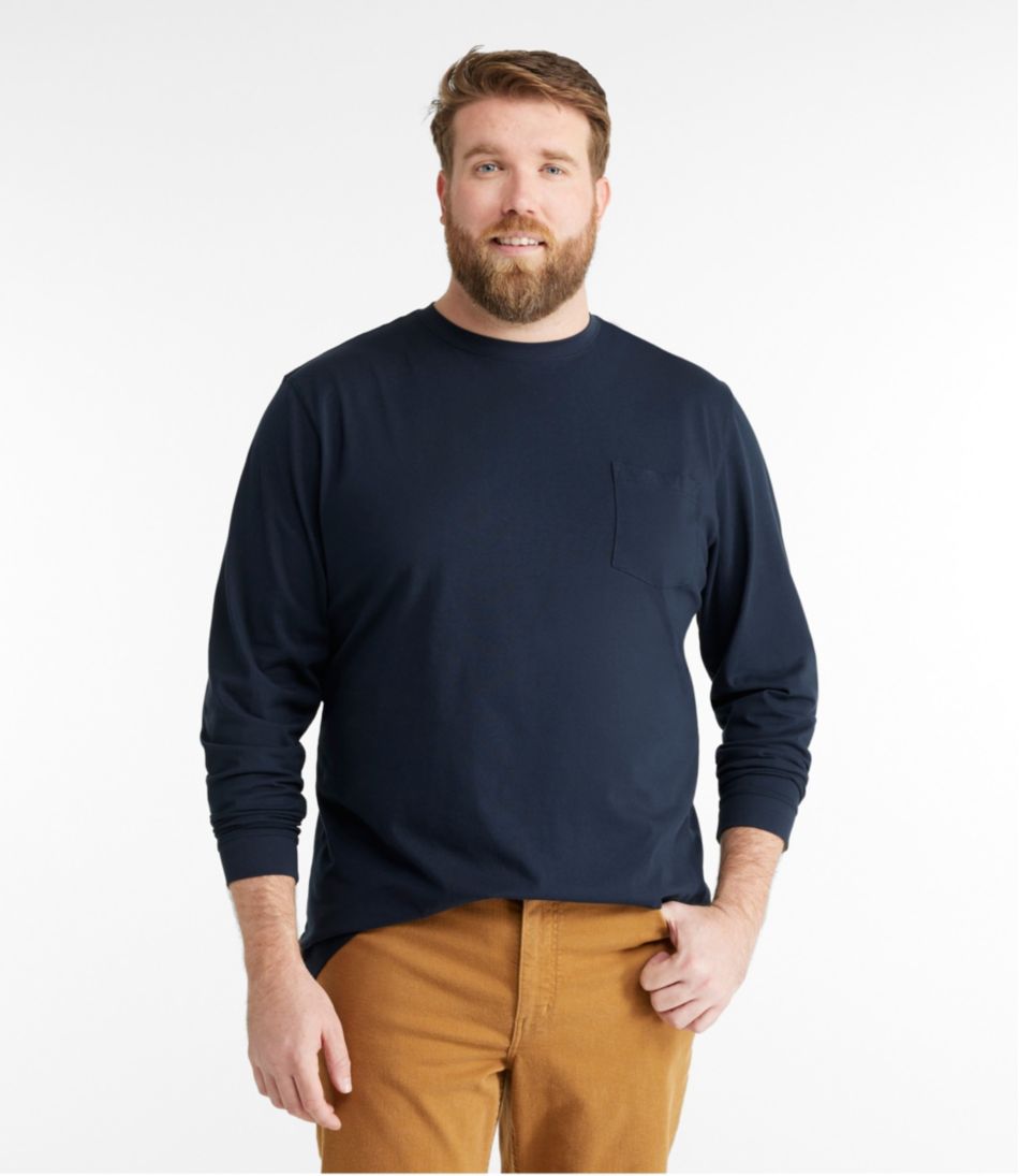 L.L.BeanMen's Carefree Unshrinkable Tee with Pocket, Traditional Fit, Long-Sleeve