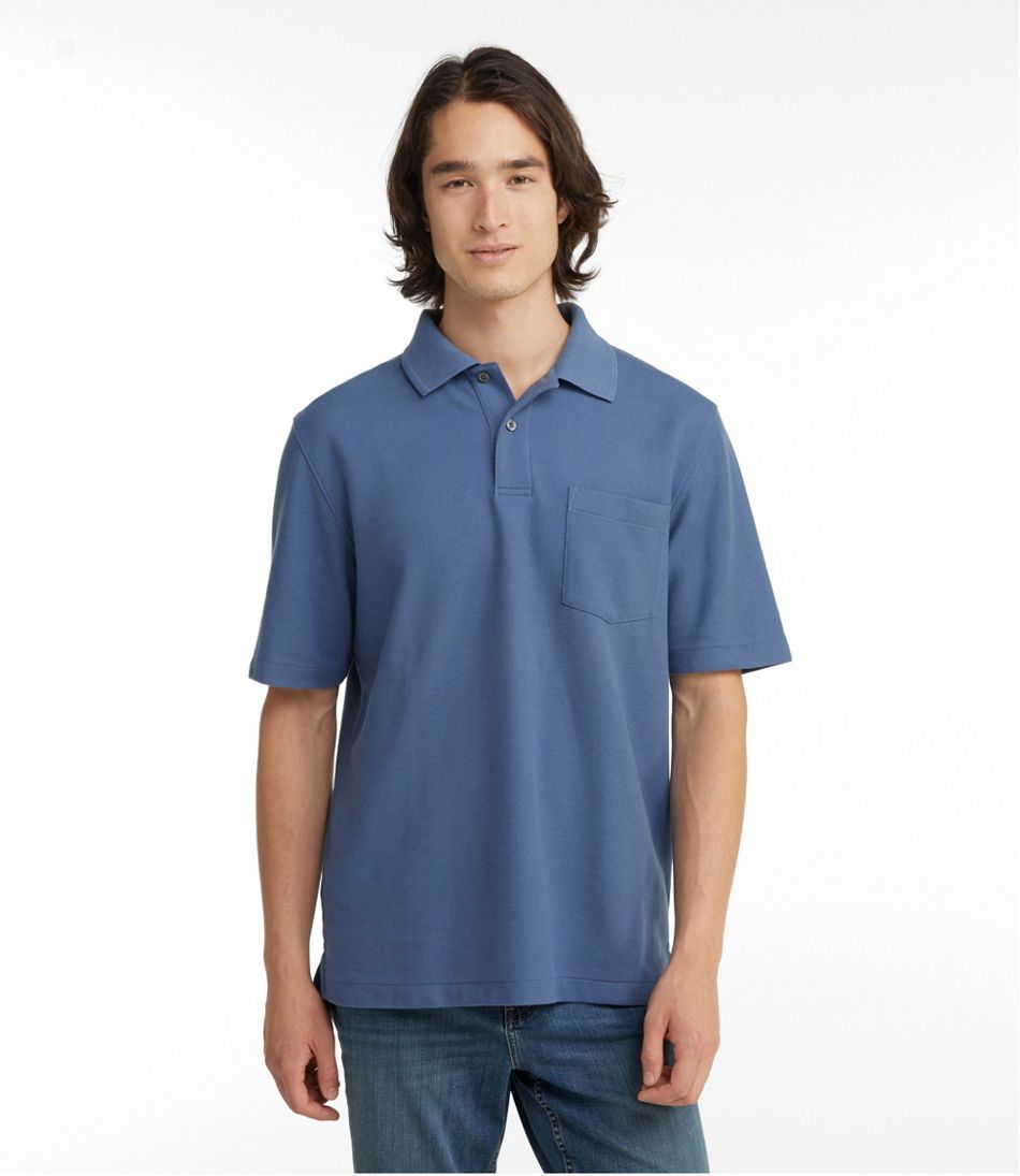 L.L.BeanMen's Premium Double L® Polo, Hemmed Short-Sleeve with Pocket