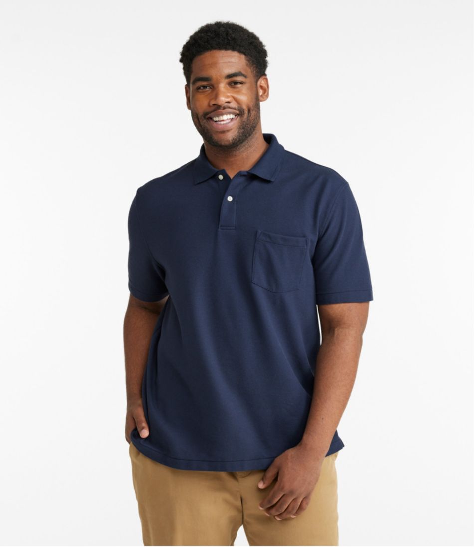 L.L.BeanMen's Premium Double L® Polo, Hemmed Short-Sleeve with Pocket