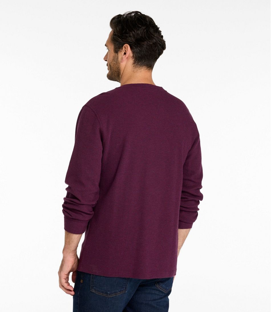 L.L.BeanMen's Unshrinkable Mini-Waffle Henley, Long-Sleeve Traditional Fit
