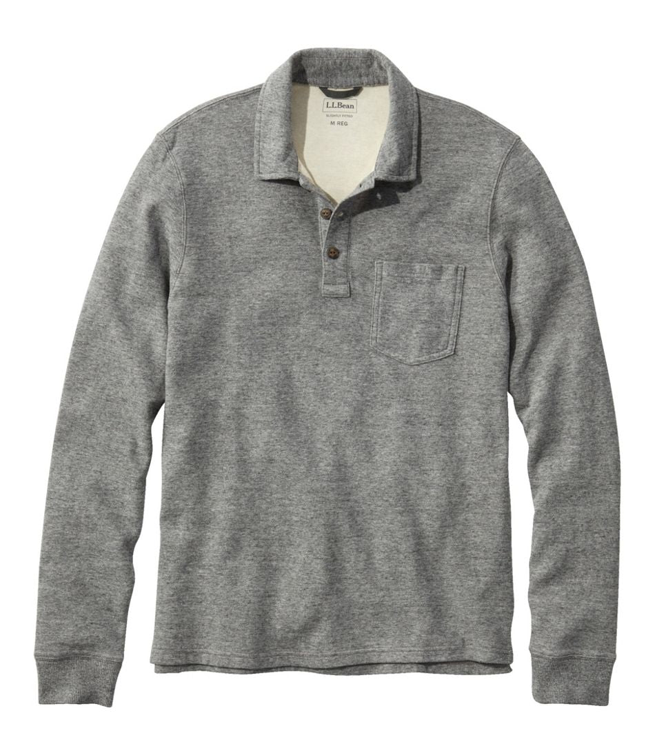 L.L.BeanMen's Washed Cotton Double-Knit Polo, Long-Sleeve