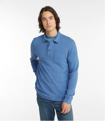 L.L.BeanMen's Washed Cotton Double-Knit Polo, Long-Sleeve