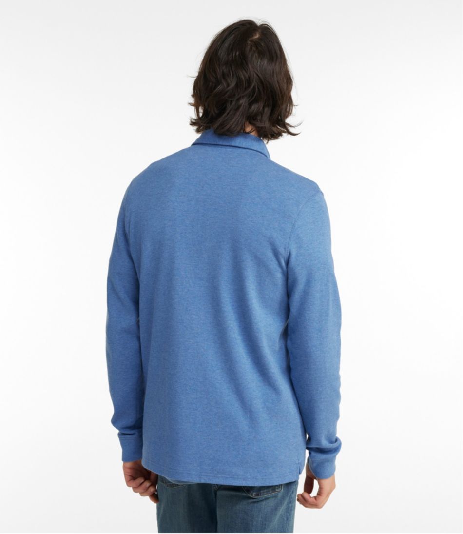 L.L.BeanMen's Washed Cotton Double-Knit Polo, Long-Sleeve