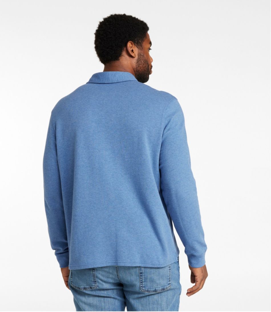 L.L.BeanMen's Washed Cotton Double-Knit Polo, Long-Sleeve
