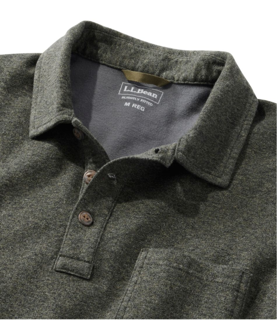 L.L.BeanMen's Washed Cotton Double-Knit Polo, Long-Sleeve