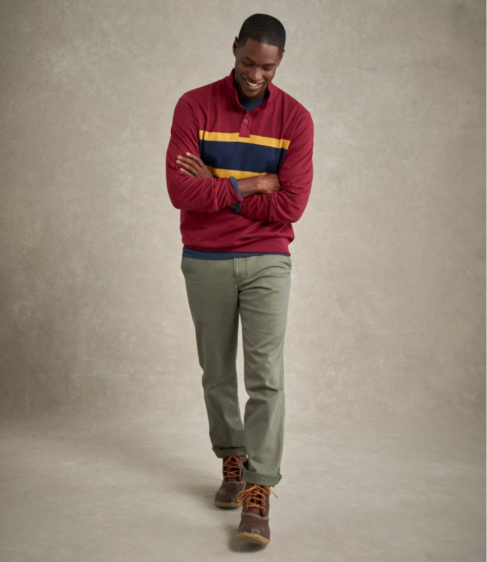 L.L.BeanMen's Bean's Vintage Soft Rugby, Mockneck, Chest Stripe