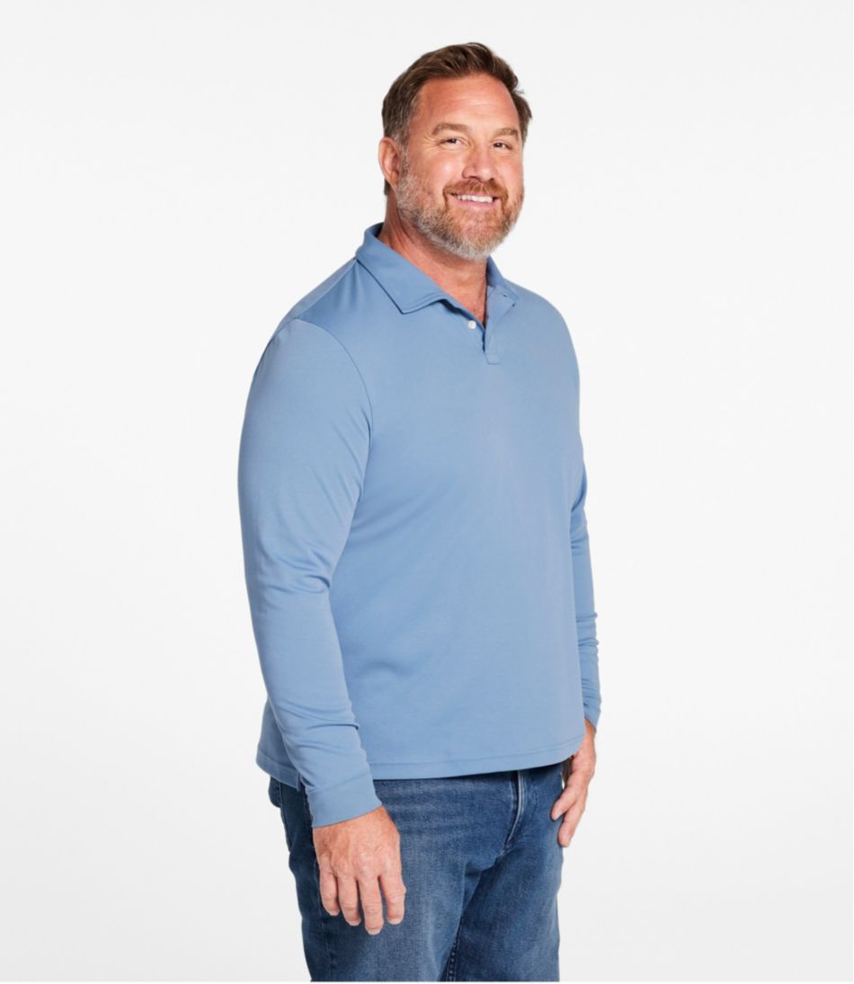 L.L.BeanMen's Comfort Stretch Performance® Polo, Long-Sleeve, Slightly Fitted