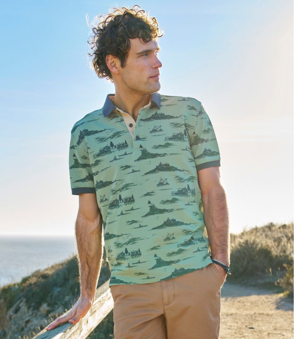 L.L.BeanMen's Casco Bay Rugged Polo, Short-Sleeve, Print