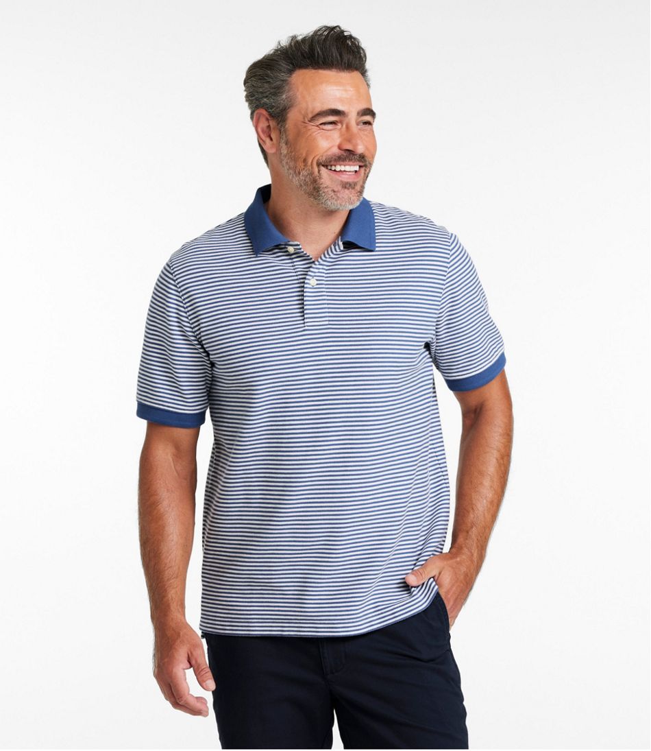 L.L.BeanMen's Premium Double L® Polo, Banded Short-Sleeve Without Pocket Stripe