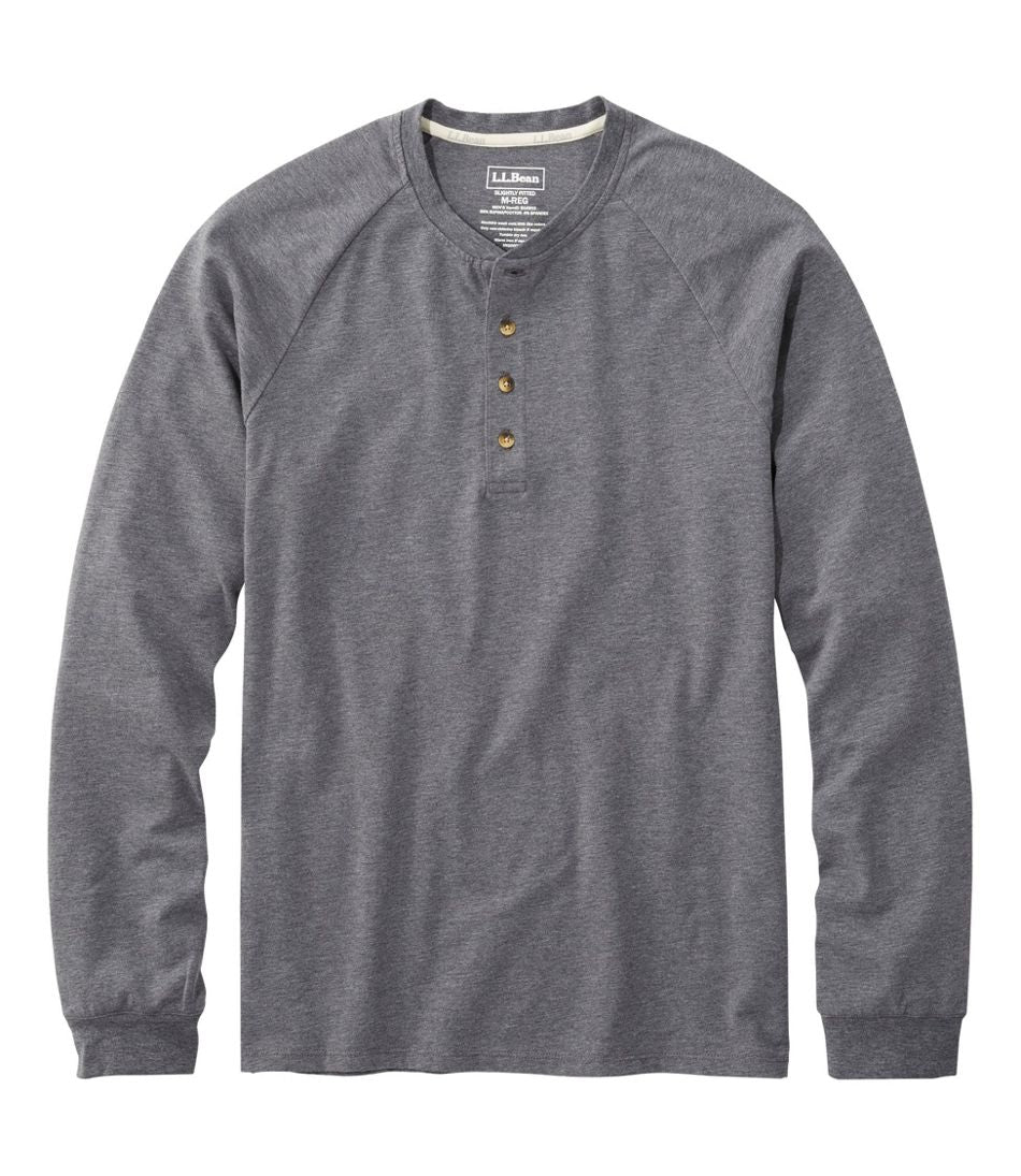 L.L.BeanMen's Comfort Stretch Pima Tee Shirt, Long-Sleeve Henley