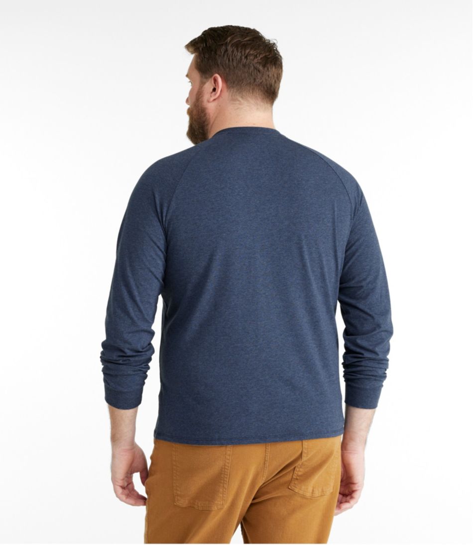 L.L.BeanMen's Comfort Stretch Pima Tee Shirt, Long-Sleeve Henley