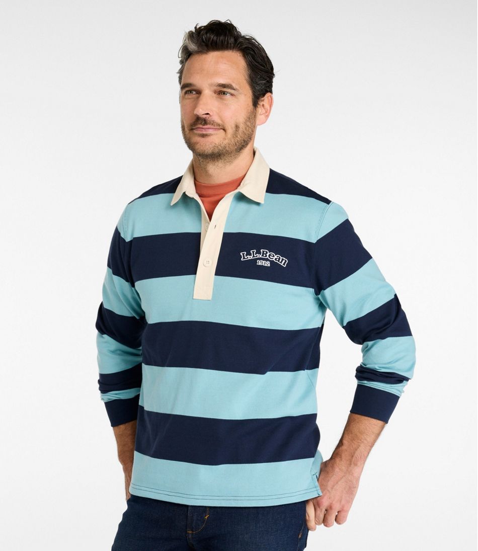 L.L.BeanMen's Bean's Vintage Soft Rugby, Stripe Embroidered