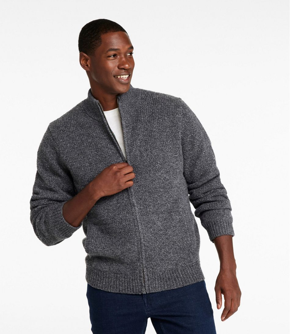 L.L.BeanMen's Classic Ragg Wool Sweater, Full-Zip Flannel-Lined